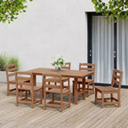 WestinTrends Ashore Set da pranzo da esterno rettangolare a 7 pezzi in HDPE con sedie laterali