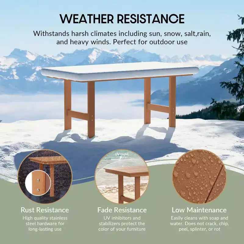 WestinTrends Ashore Set da pranzo da esterno rettangolare a 7 pezzi in HDPE con sedie laterali