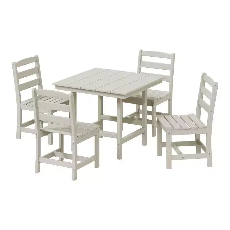 Ensemble de salle à manger d'extérieur WestinTrends Ashore 5 pièces avec table carrée en HDPE et chaises sans accoudoirs