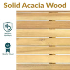 Sunnydaze Rodanthe Set da pranzo da esterno in legno di acacia con tavolo e poltrone - 5 pezzi - Naturale/Bianco Osso
