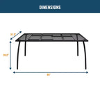 CLIHOME Set da pranzo da esterno 7 pezzi, tavolo e sedie da patio con telaio in acciaio a rete da 65 pollici