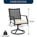 Set da pranzo da esterno a 8 pezzi CLIHOME, tavolo quadrato con foro per ombrellone e sedie girevoli a 360°