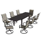 CLIHOME 9-Piece Patio Dining Set,Extendable Table & 360 Swivel Chairs Outdoor Set