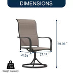 CLIHOME Set da pranzo da esterno 9 pezzi, tavolo allungabile e sedie girevoli a 360°
