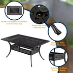 CLIHOME Ensemble de salle à manger d'extérieur 9 pièces en fonte d'aluminium avec coussins de canapé