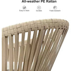 Set da pranzo per esterni PURPLE LEAF con tavolo da pranzo in alluminio per patio e sedie in vimini e rattan, mobili moderni con cuscini per il cortile