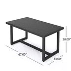 Christopher Knight Home Harlowe Set da Pranzo da Esterno a 7 Pezzi in Vimini con Cuscini
