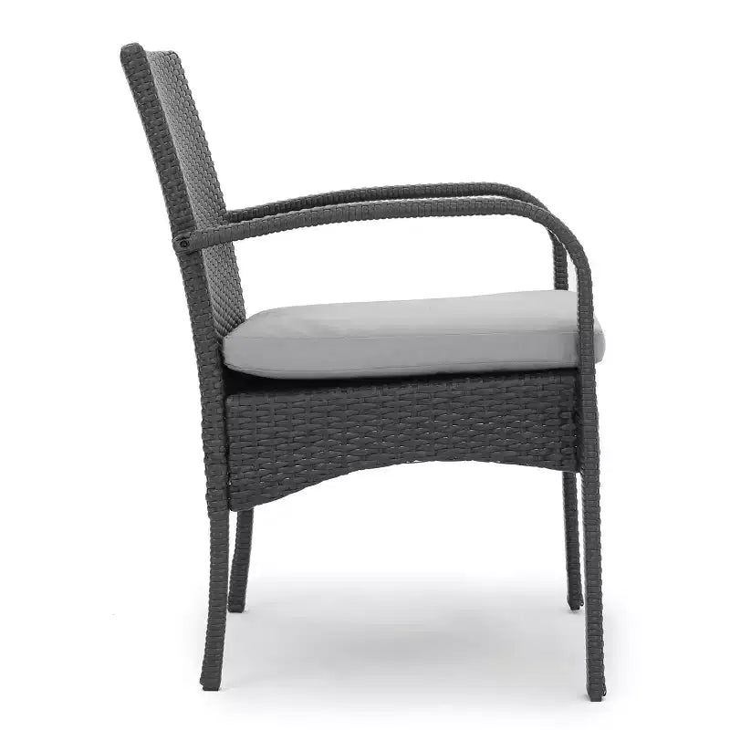 Christopher Knight Home Harlowe Set da Pranzo da Esterno a 7 Pezzi in Vimini con Cuscini