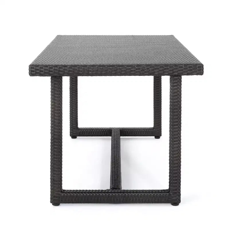 Christopher Knight Home Harlowe Set da Pranzo da Esterno a 7 Pezzi in Vimini con Cuscini