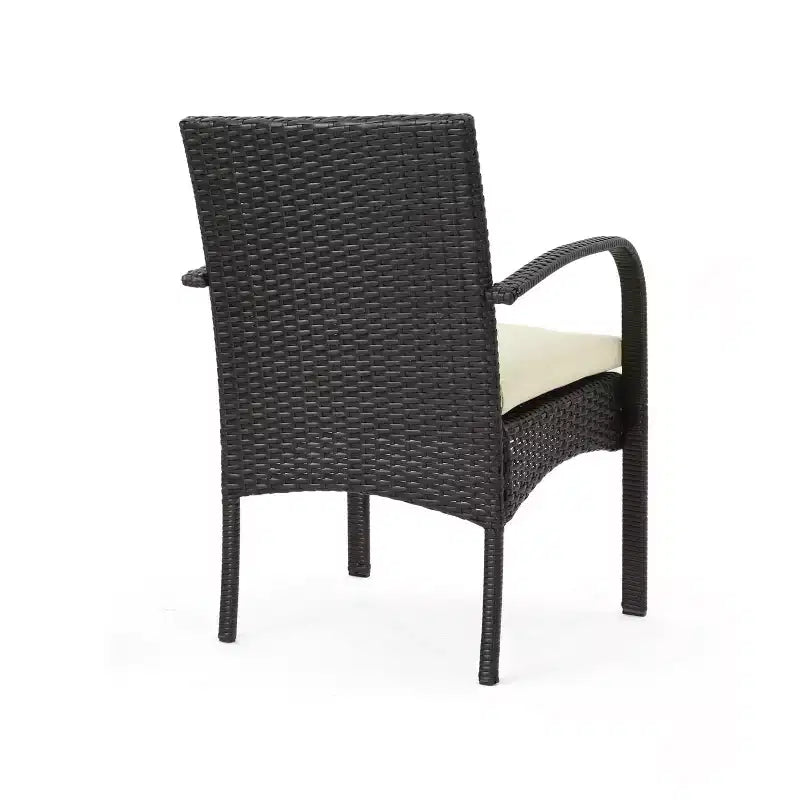 Christopher Knight Home Harlowe Set da Pranzo da Esterno a 7 Pezzi in Vimini con Cuscini