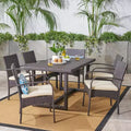 Christopher Knight Home Harlowe Outdoor Wicker 7 Piece Dining Set with Cushion