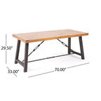 Ensemble de salle à manger GDFStudio Mahalo d'extérieur en osier et bois d'acacia 6 pièces avec banc