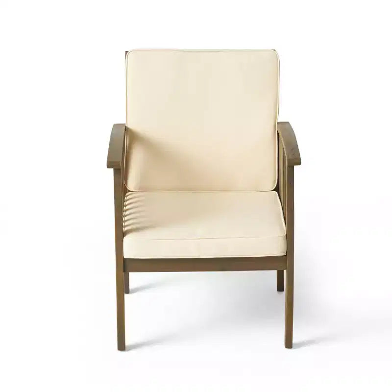 Christopher Knight Home Case, set da pranzo da esterni a 5 pezzi in legno di acacia con cuscini