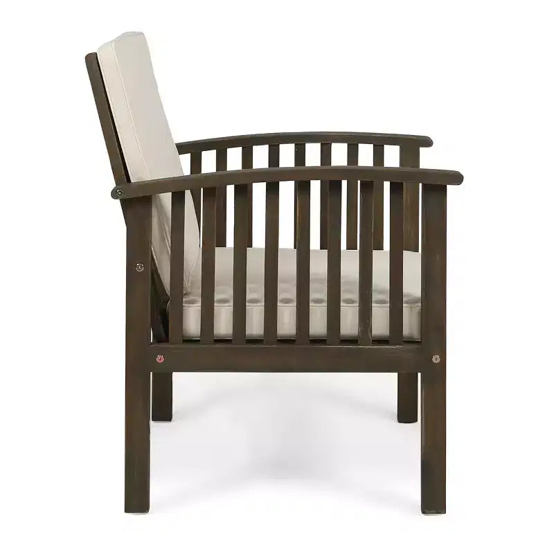 Christopher Knight Home Case, set da pranzo da esterni a 5 pezzi in legno di acacia con cuscini