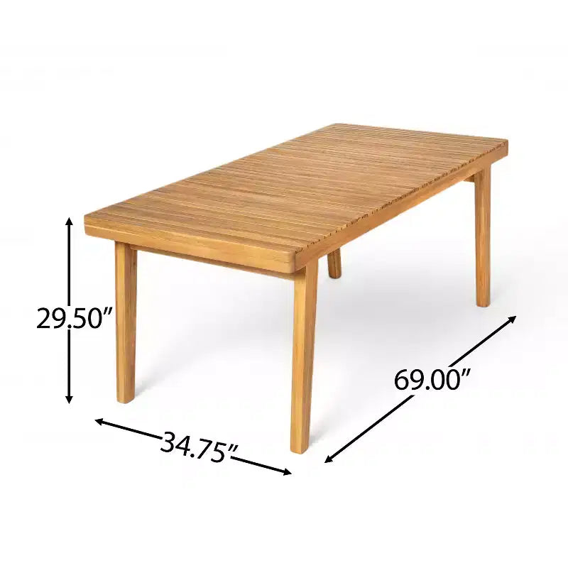 Ensemble de salle à manger d'extérieur en bois d'acacia Christopher Knight Home Caitlyn Rustic 7 pièces avec coussins