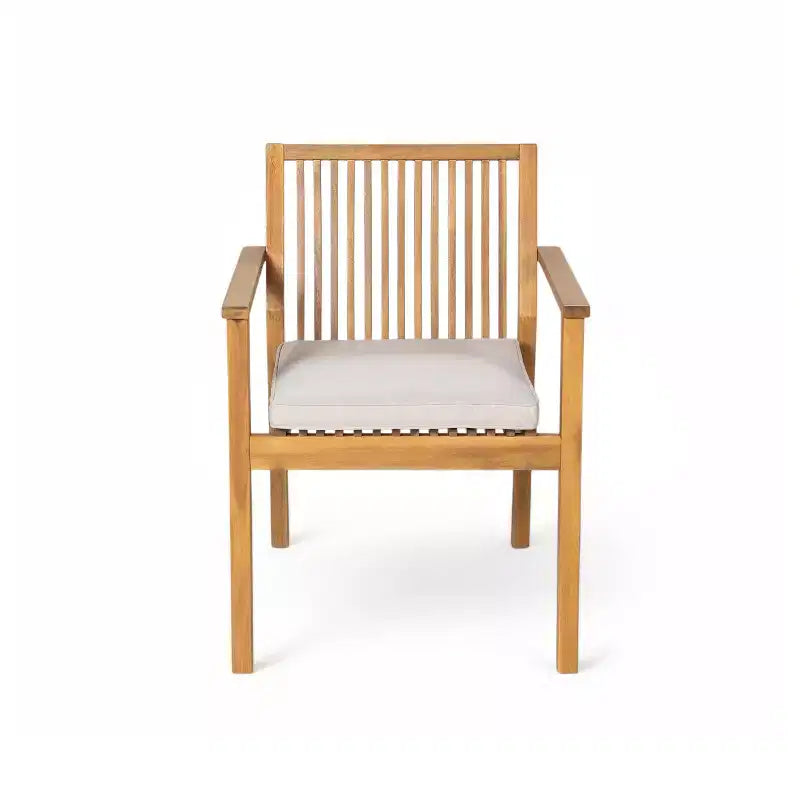 Ensemble de salle à manger d'extérieur en bois d'acacia Christopher Knight Home Caitlyn Rustic 7 pièces avec coussins