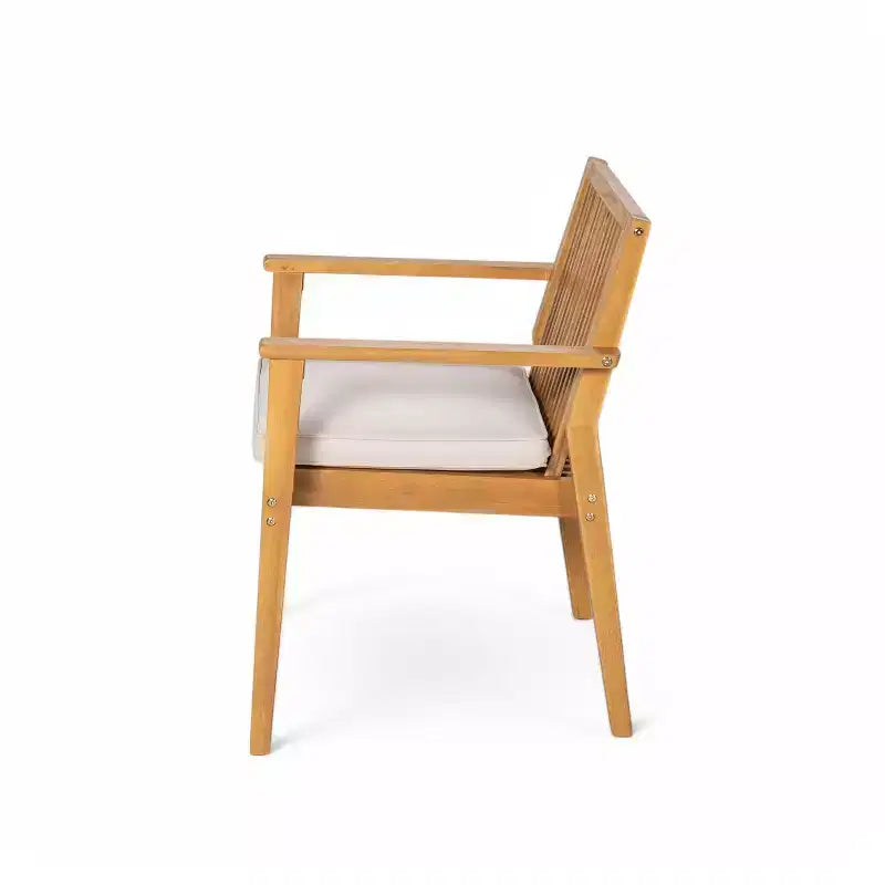 Ensemble de salle à manger d'extérieur en bois d'acacia Christopher Knight Home Caitlyn Rustic 7 pièces avec coussins