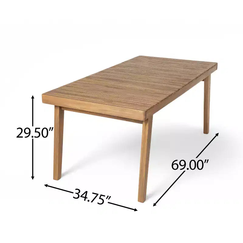 Ensemble de salle à manger d'extérieur en bois d'acacia Christopher Knight Home Caitlyn Rustic 7 pièces avec coussins