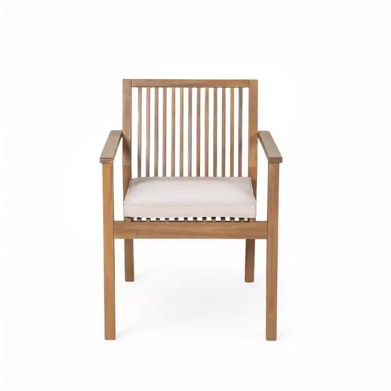 Christopher Knight Home Anivia - Set da pranzo rustico da 7 pezzi per patio, in legno di acacia, con cuscini