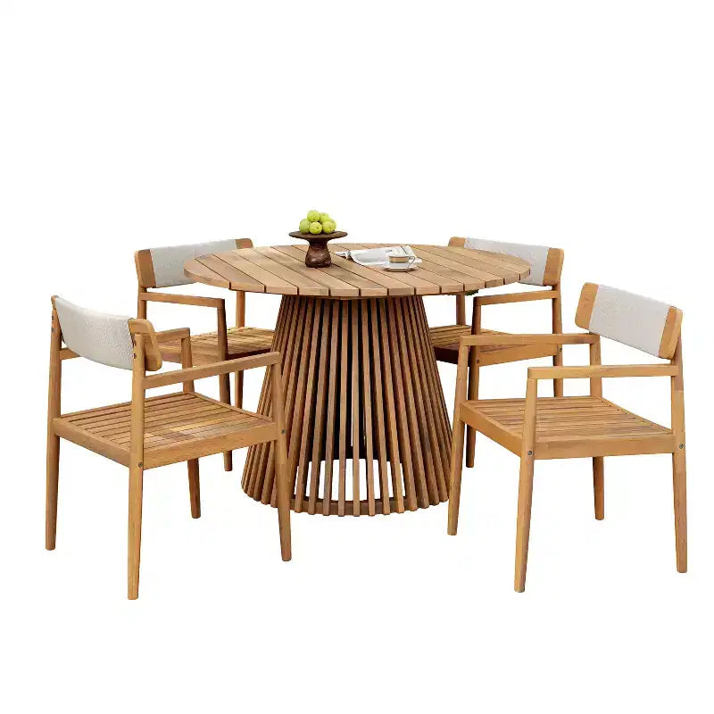 Christopher Knight Home Set da pranzo rustico da 5 pezzi in legno di acacia per patio