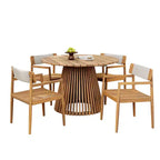 Christopher Knight Home Set da pranzo rustico da 5 pezzi in legno di acacia per patio