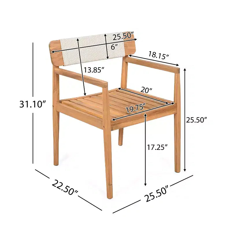 Christopher Knight Home Set da pranzo rustico da 5 pezzi in legno di acacia per patio