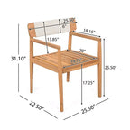 Christopher Knight Home Set da pranzo rustico da 5 pezzi in legno di acacia per patio