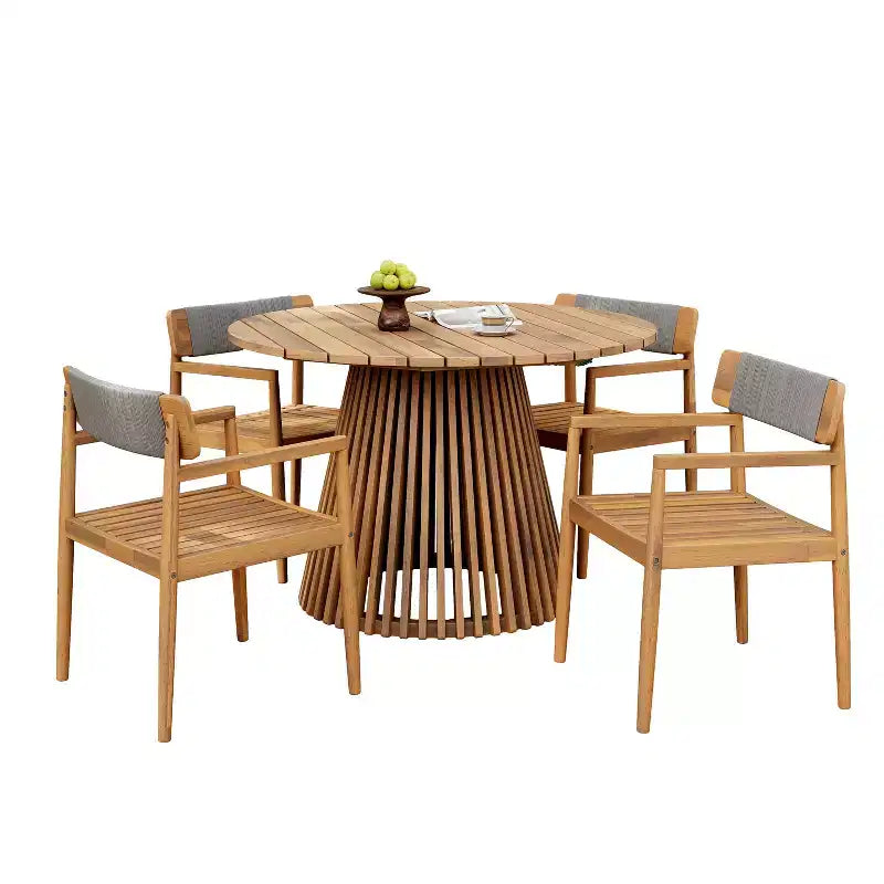 Christopher Knight Home Set da pranzo rustico da 5 pezzi in legno di acacia per patio