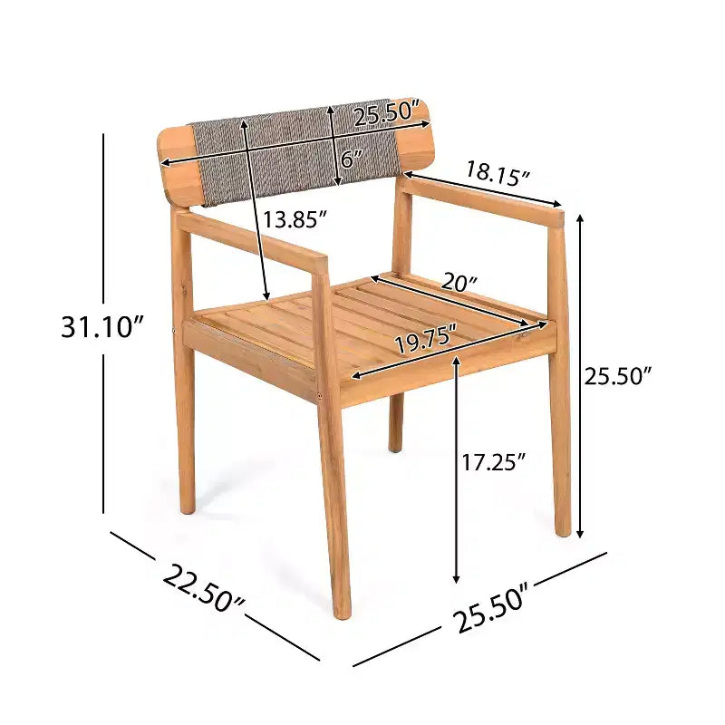 Christopher Knight Home Set da pranzo rustico da 5 pezzi in legno di acacia per patio