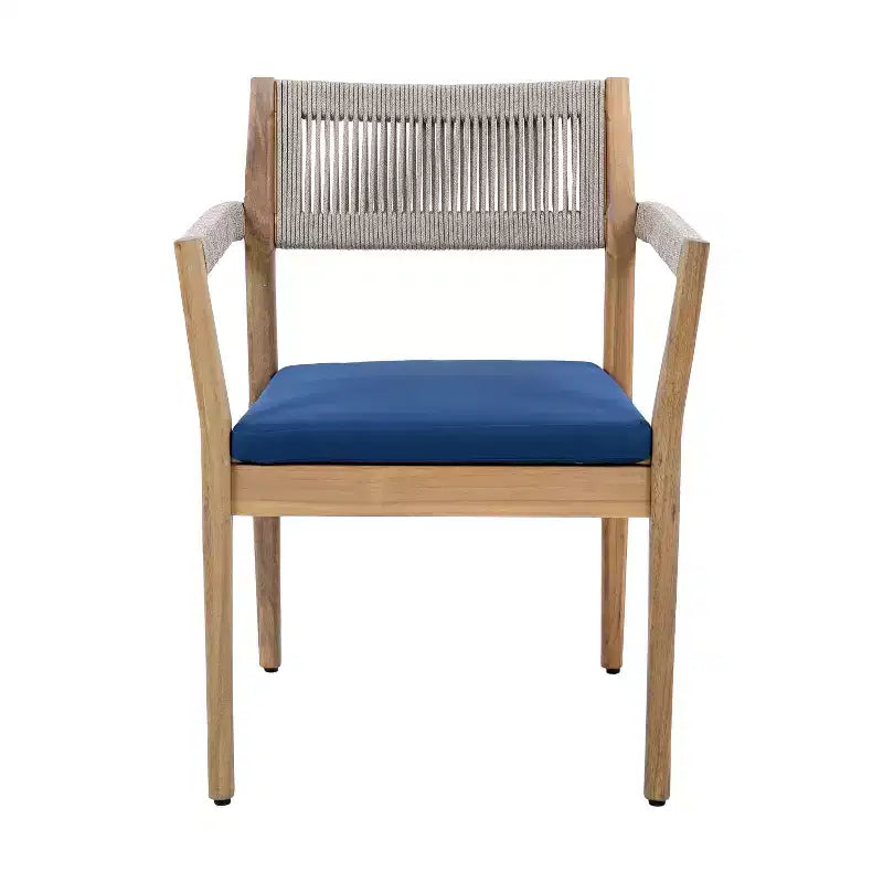 Christopher Knight Home Sivir Set da pranzo da esterno moderno costiero in legno di acacia, 5 pezzi con cuscini