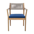 Christopher Knight Home Sivir Set da pranzo da esterno moderno costiero in legno di acacia, 5 pezzi con cuscini