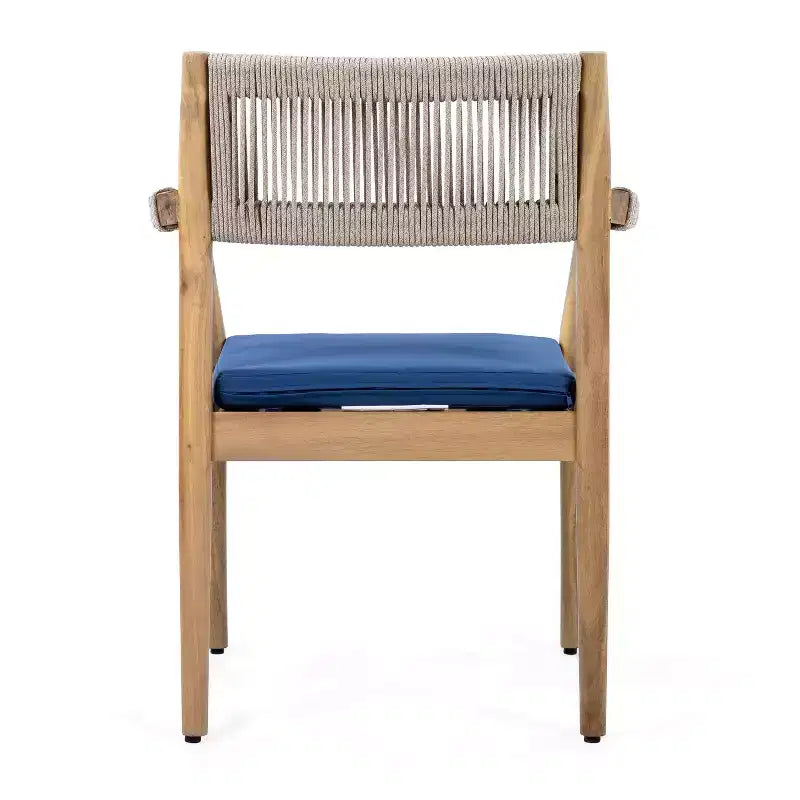Christopher Knight Home Sivir Set da pranzo da esterno moderno costiero in legno di acacia, 5 pezzi con cuscini