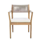 Christopher Knight Home Sivir Set da pranzo da esterno moderno costiero in legno di acacia, 5 pezzi con cuscini