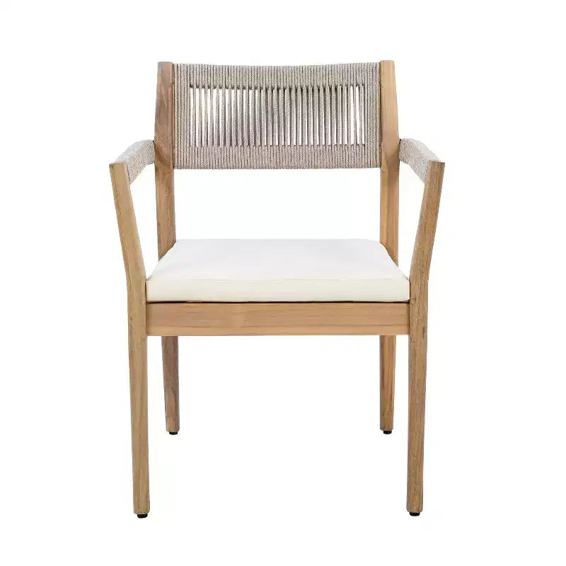 Christopher Knight Home Sivir Set da pranzo da esterno moderno costiero in legno di acacia, 5 pezzi con cuscini