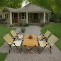 MAYEERTY Dining Set Foldable 1 Table 4 Chairs Indoor Outdoor Natural Kids Friendly