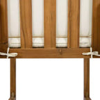 ModernLuxe Set da Pranzo per Esterni da 5 Pezzi, Mobili da Giardino con 4 Poltrone e 1 Tavolo per Giardino, Balcone, Cortile, Telaio in Legno di Acacia, Beige+Naturale