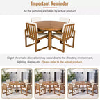 ModernLuxe Set da Pranzo per Esterni da 5 Pezzi, Mobili da Giardino con 4 Poltrone e 1 Tavolo per Giardino, Balcone, Cortile, Telaio in Legno di Acacia, Beige+Naturale