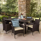 Christopher Knight Home Aristo Outdoor Wicker 9 Piece Square Dining Set