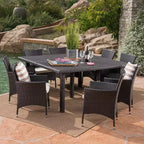 Set da pranzo quadrato Christopher Knight Home Aristo da esterno in vimini, 9 pezzi