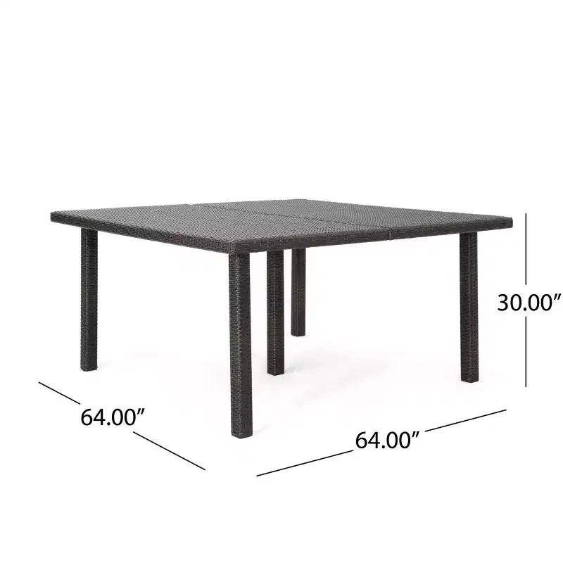 Set da pranzo quadrato Christopher Knight Home Aristo da esterno in vimini, 9 pezzi