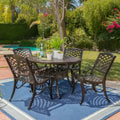 Christopher Knight Home Windley Outdoor Aluminum 5 Piece Expandable Dining Set