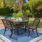 Christopher Knight Home Windley Outdoor Aluminum 5 Piece Expandable Dining Set