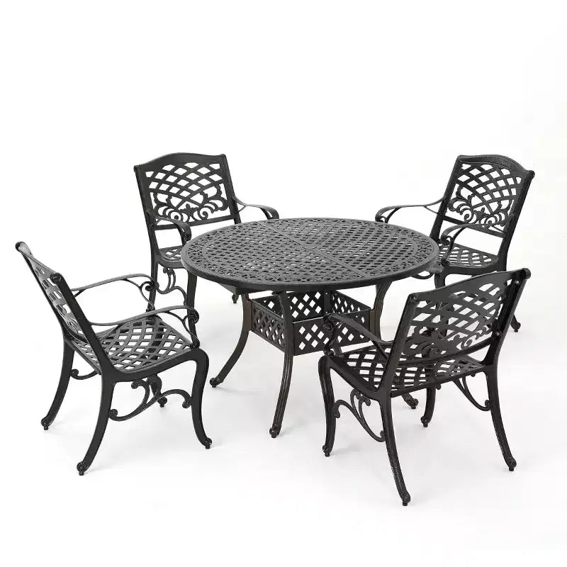Christopher Knight Home Windley Set da Pranzo Espandibile da Esterno a 5 Pezzi in Alluminio