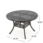 Christopher Knight Home Windley Set da Pranzo Espandibile da Esterno a 5 Pezzi in Alluminio