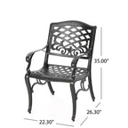 Christopher Knight Home Windley Set da Pranzo Espandibile da Esterno a 5 Pezzi in Alluminio