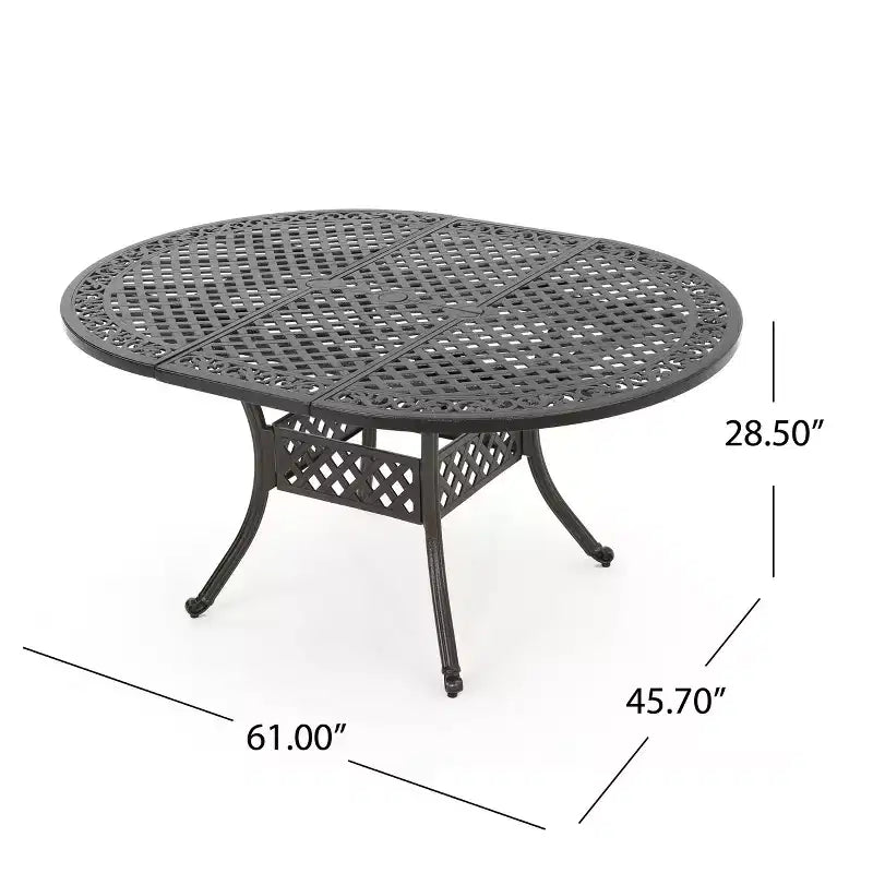 Christopher Knight Home Windley Set da Pranzo Espandibile da Esterno a 5 Pezzi in Alluminio