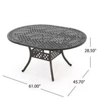 Christopher Knight Home Windley Set da Pranzo Espandibile da Esterno a 5 Pezzi in Alluminio