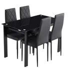 Set da pranzo MAYEERTY 7 pezzi - Tavolo rettangolare in legno e 6 sedie imbottite per riunioni di famiglia