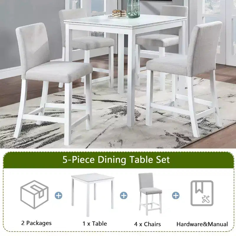 Set da pranzo MAYEERTY 7 pezzi - Tavolo rettangolare in legno e 6 sedie imbottite per riunioni di famiglia