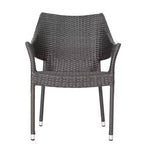 Christopher Knight Home Laura, set da pranzo a 5 pezzi in rattan e ferro con tavolo in legno di acacia con base a X